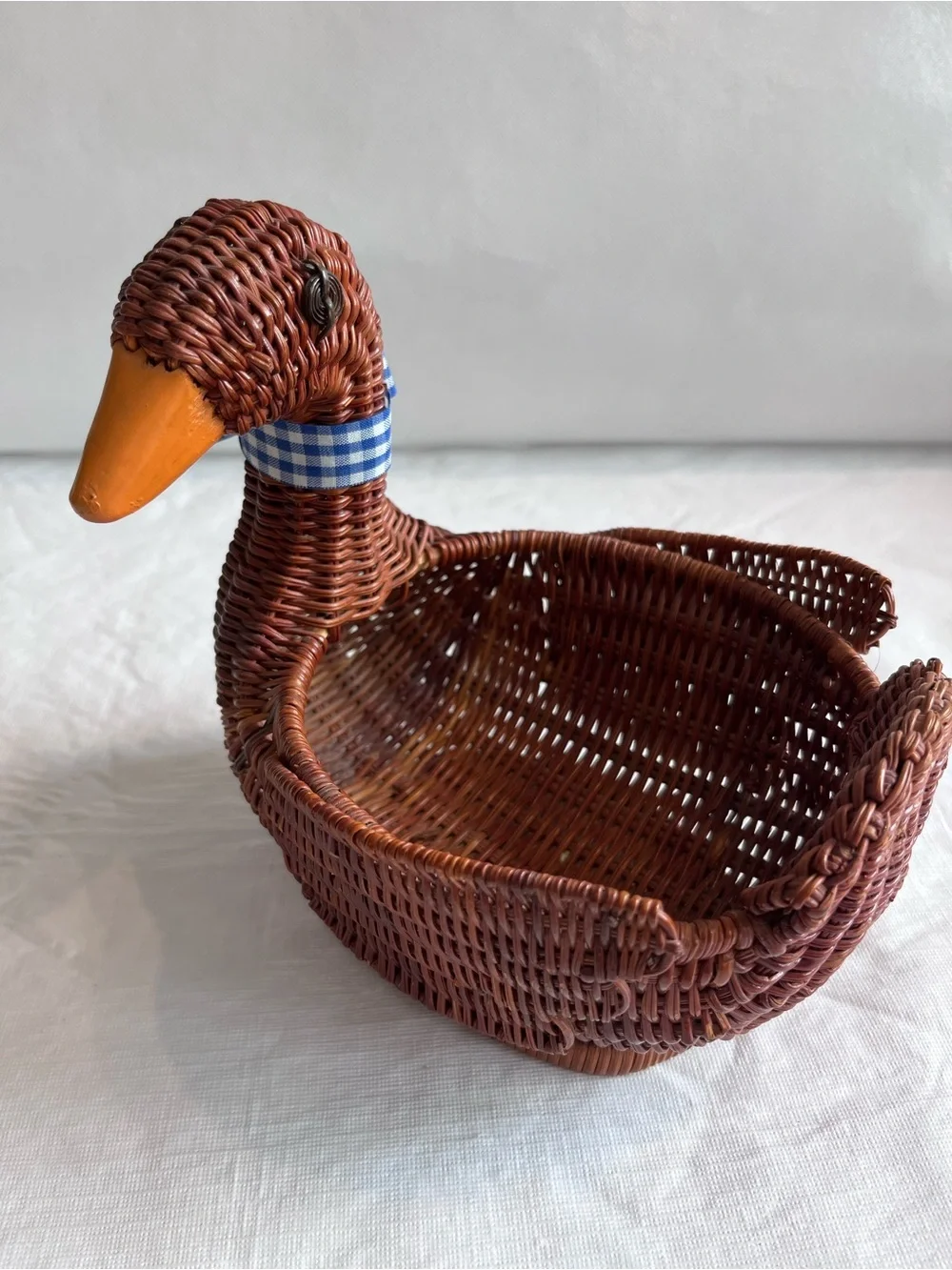 Vintage Duck Wicker Woven Basket 80’s 90’s